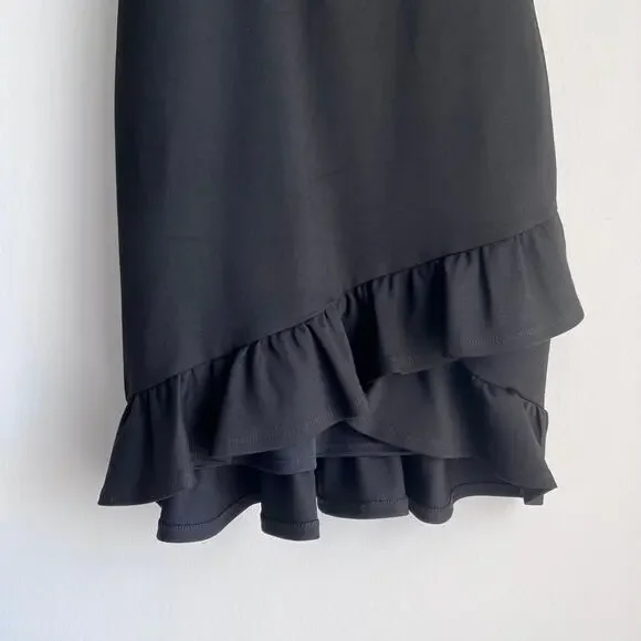 NWT Lulus Sealed With A Kiss Body Con Black Ruffle Dress Size: Medium - Picture 5 of 16